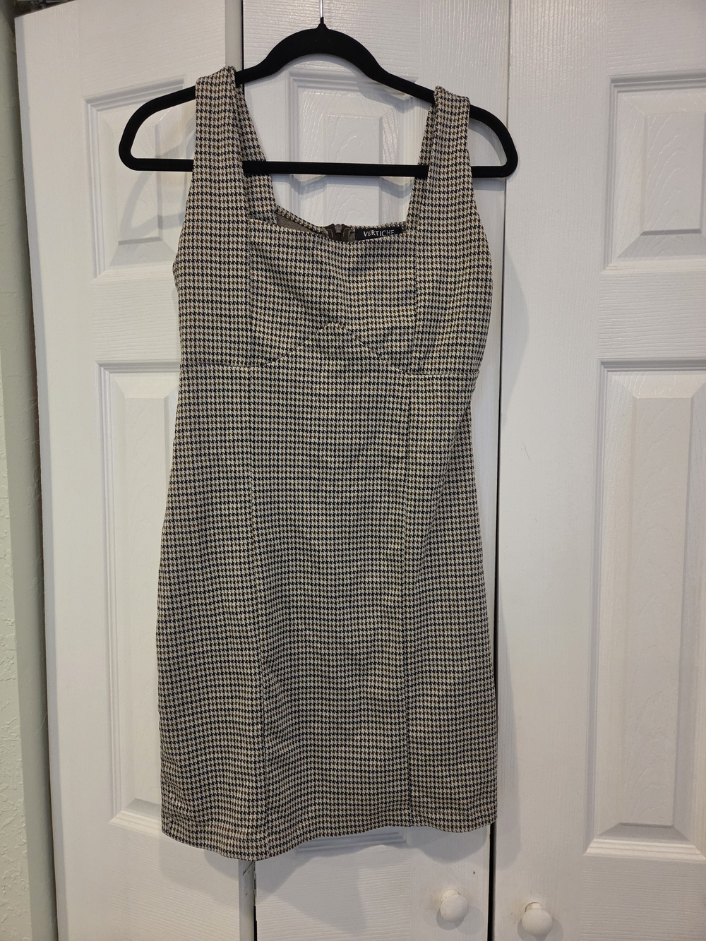 Houndstooth Sheath Dress in Black & White - Women